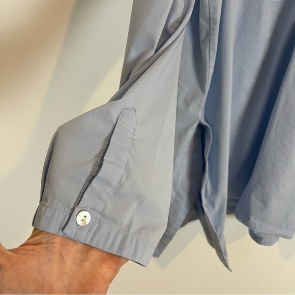 J Jill Petite Light Blue Lagenlook Popover Tunic XL Tall hidden button side slit - Picture 2 of 12